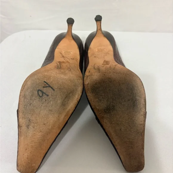 vintage-style brown alligator print pumps - Picture 11 of 11